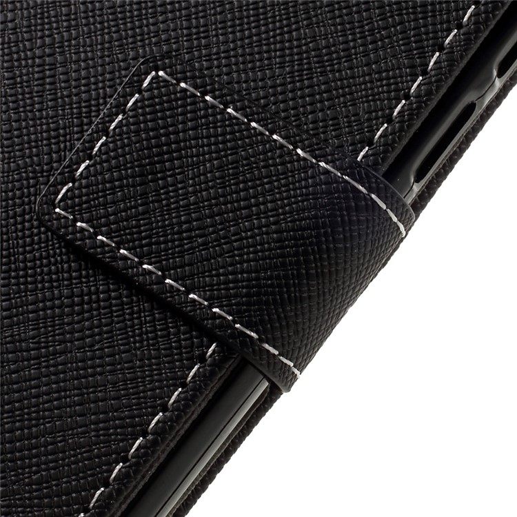 Cross Texture Wallet Leather Stand Cell Phone Case for Alcatel A5 LED - Black-9