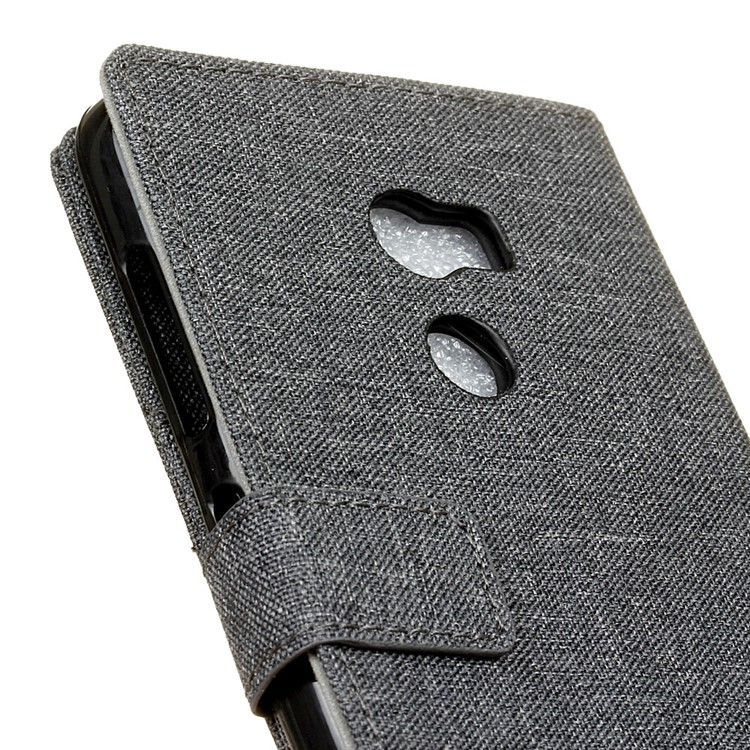 Linen Cloth Leather Stand Wallet Cover Case for Alcatel A3 5.0-inch - Black-3