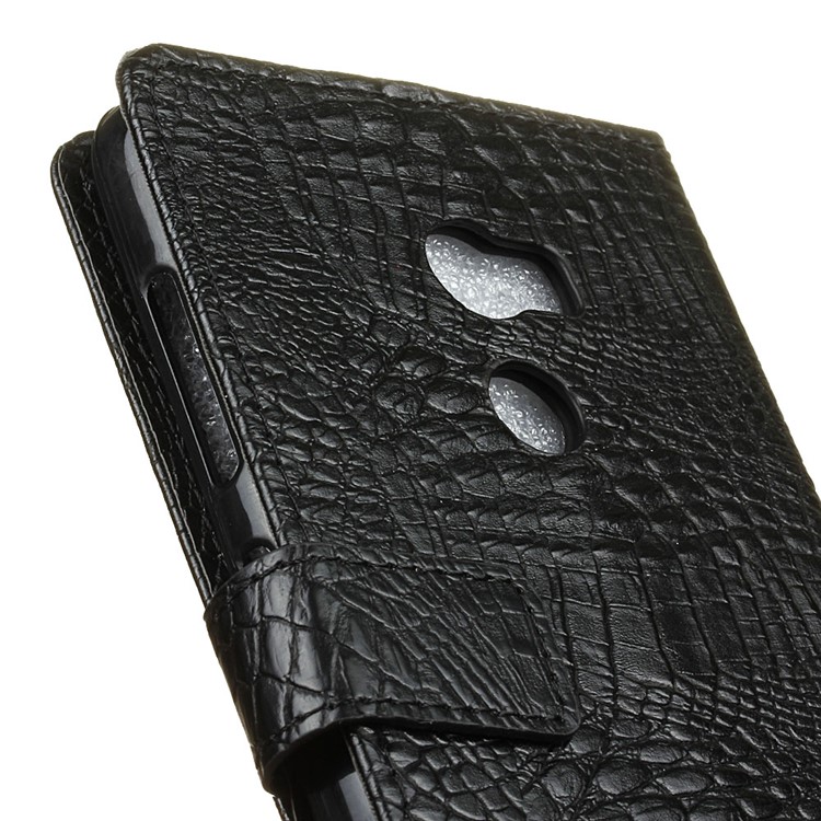 For Alcatel A3 5.0-inch Crocodile Texture Wallet Leather Flip Stand Case - Black-3