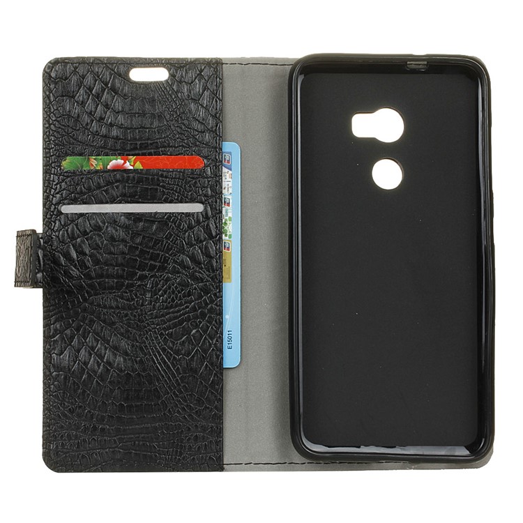 For Alcatel A3 5.0-inch Crocodile Texture Wallet Leather Flip Stand Case - Black-4
