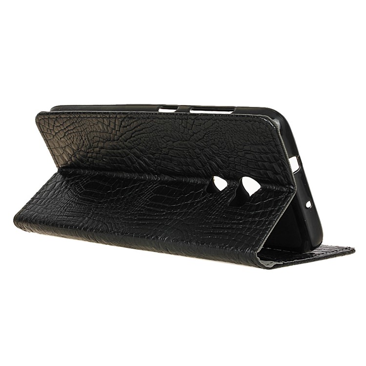 For Alcatel A3 5.0-inch Crocodile Texture Wallet Leather Flip Stand Case - Black-6