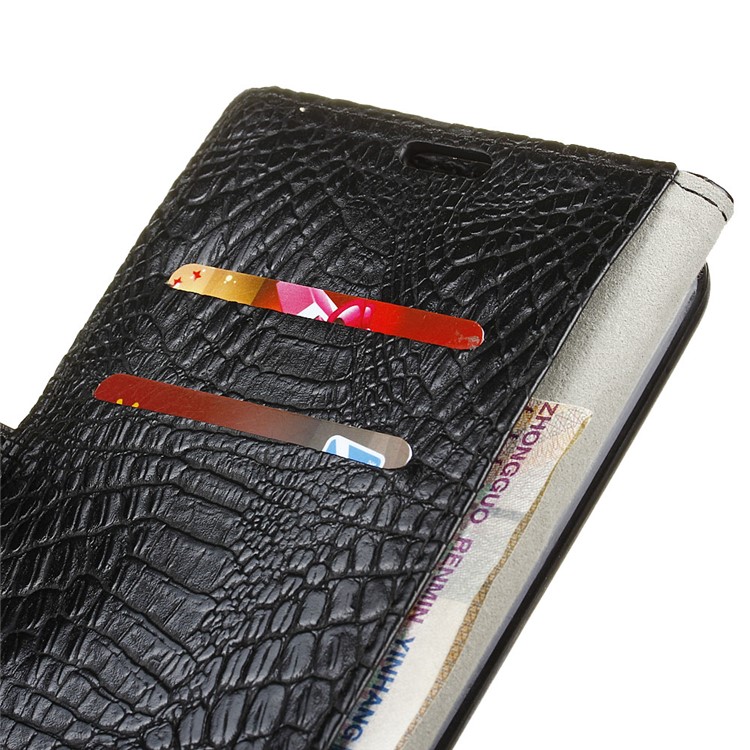 For Alcatel A3 5.0-inch Crocodile Texture Wallet Leather Flip Stand Case - Black-7