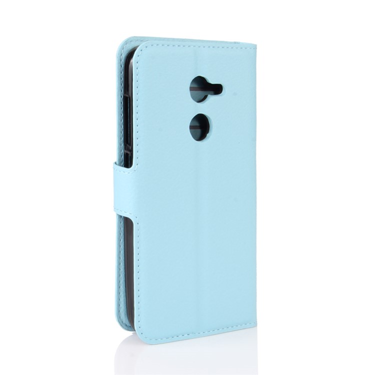 Lychee Skin Wallet Leather Cover Case for Alcatel A3 - Baby Blue-6