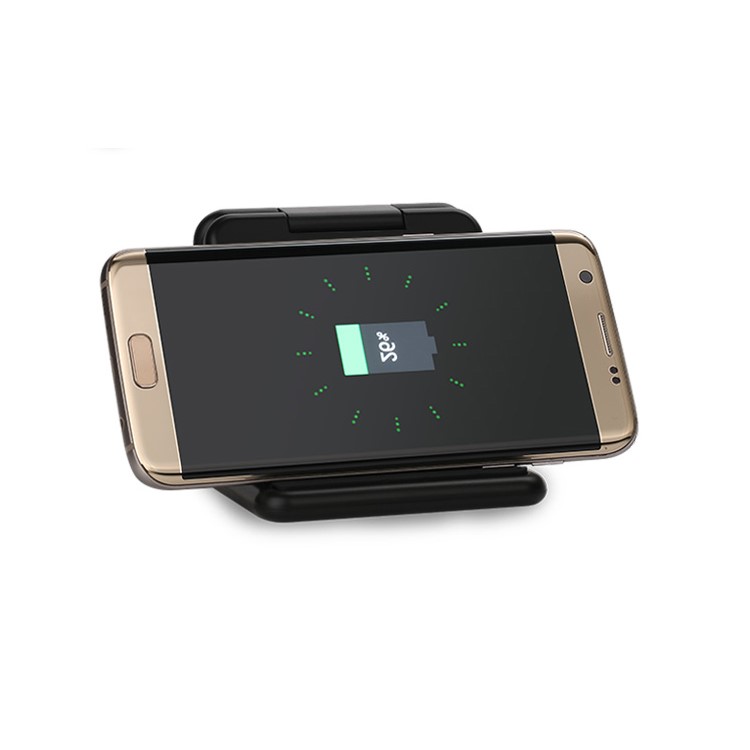 SMAMAO Foldable QI Wireless Power Bank Charging Pad 5000mAh for Samsung S7 / S6 etc. - Black-10