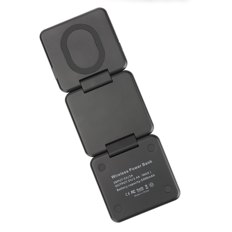 SMAMAO Foldable QI Wireless Power Bank Charging Pad 5000mAh for Samsung S7 / S6 etc. - Black-12
