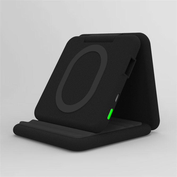 SMAMAO Foldable QI Wireless Power Bank Charging Pad 5000mAh for Samsung S7 / S6 etc. - Black-13