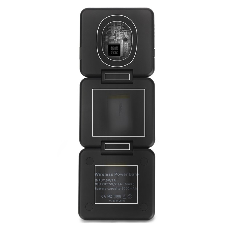 SMAMAO Foldable QI Wireless Power Bank Charging Pad 5000mAh for Samsung S7 / S6 etc. - Black-6