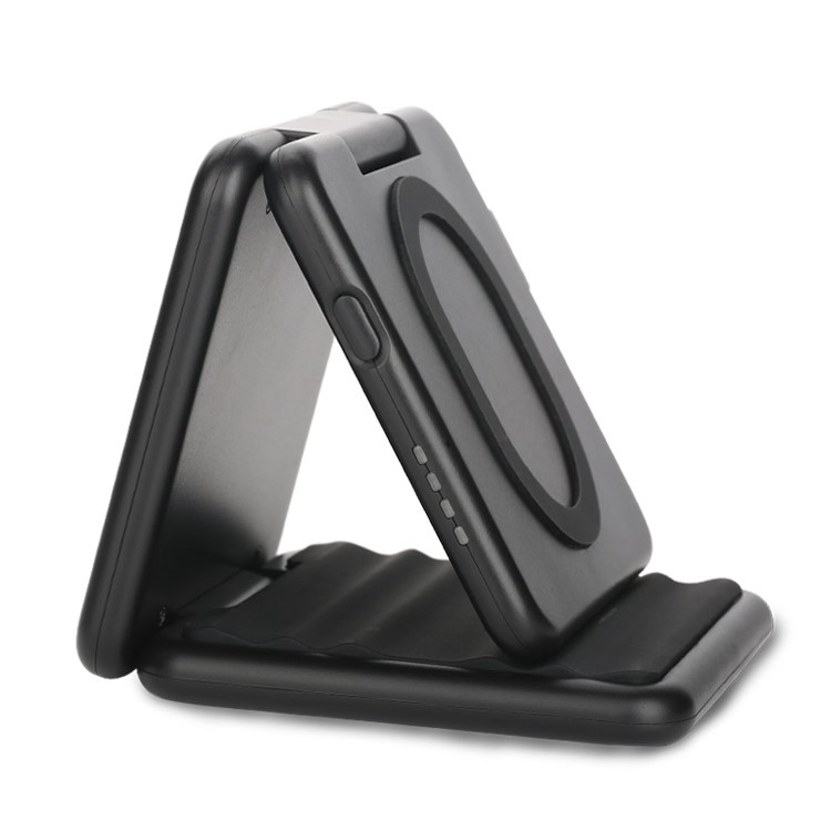 SMAMAO Foldable QI Wireless Power Bank Charging Pad 5000mAh for Samsung S7 / S6 etc. - Black-7