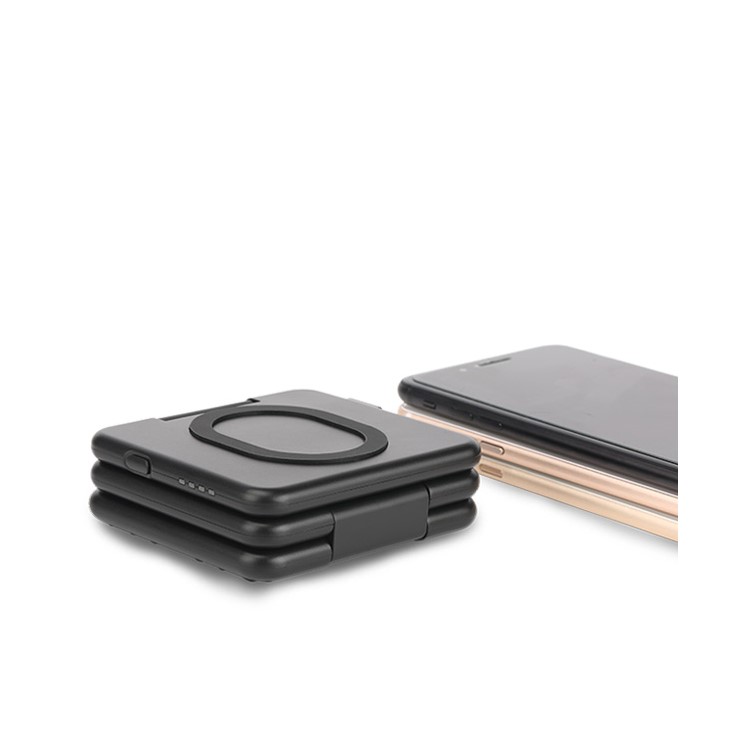 SMAMAO Foldable QI Wireless Power Bank Charging Pad 5000mAh for Samsung S7 / S6 etc. - Black-8