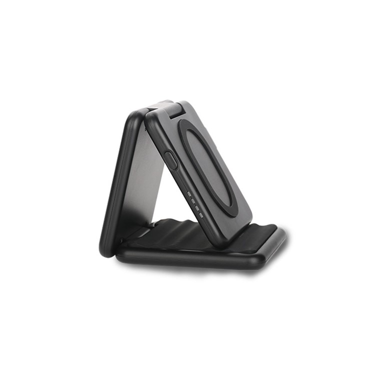 SMAMAO Foldable QI Wireless Power Bank Charging Pad 5000mAh for Samsung S7 / S6 etc. - Black-9