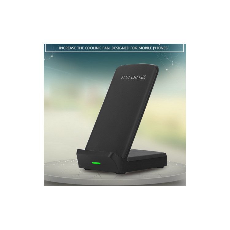 SMAMAO Q750 2-Coil Qi Wireless Charging Stand with Cooling Fan for Samsung Galaxy S8/S7 Etc - Black-1