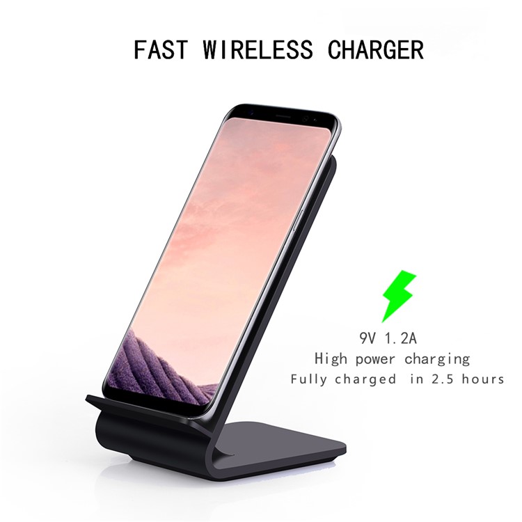 YOLIKE A8 Plastic Fast Wireless Charger for Samsung Galaxy S8/S7/S6 Etc - Black-4