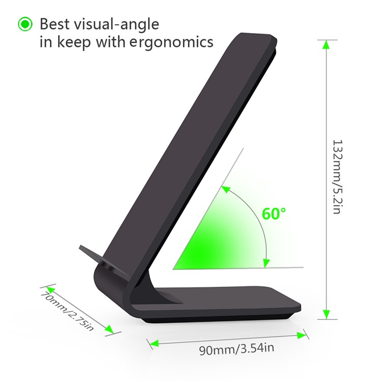 YOLIKE A8 Plastic Fast Wireless Charger for Samsung Galaxy S8/S7/S6 Etc - Black-5