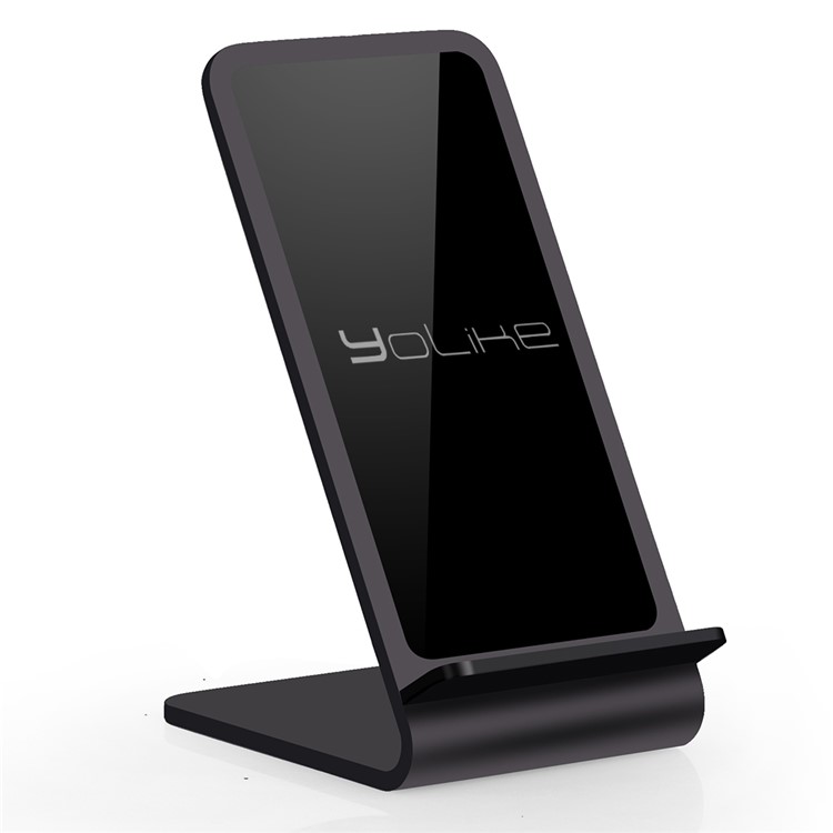 YOLIKE A8 Aluminum Alloy 10W Fast Charge Qi Wireless Charging Pad Stand for Samsung Galaxy S8/S7/S6 Etc - Black-2