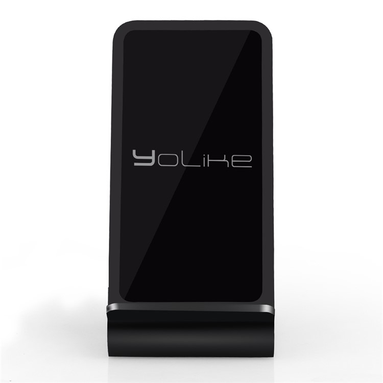 YOLIKE A8 Aluminum Alloy 10W Fast Charge Qi Wireless Charging Pad Stand for Samsung Galaxy S8/S7/S6 Etc - Black-6