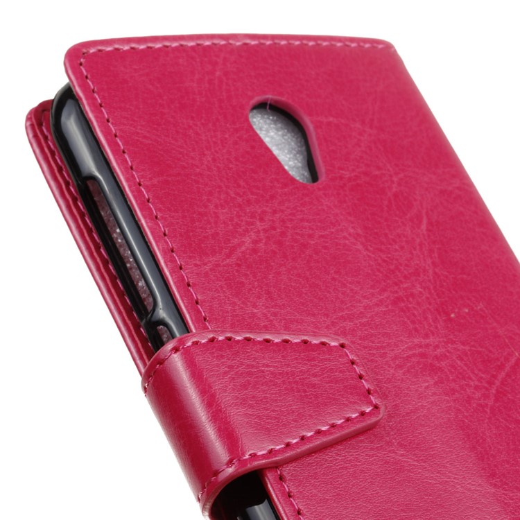 Crazy Horse Wallet Leather Protective Case for Alcatel U5 (4G Version) - Rose-4