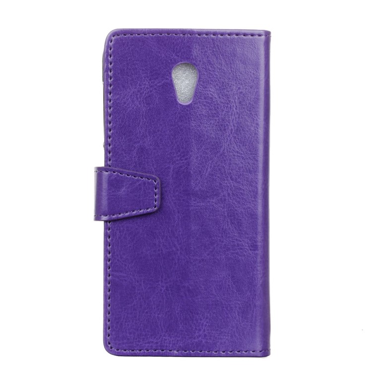 Crazy Horse Magnetic Leather Stand Cover for Alcatel U5 (4G Version) - Purple-3
