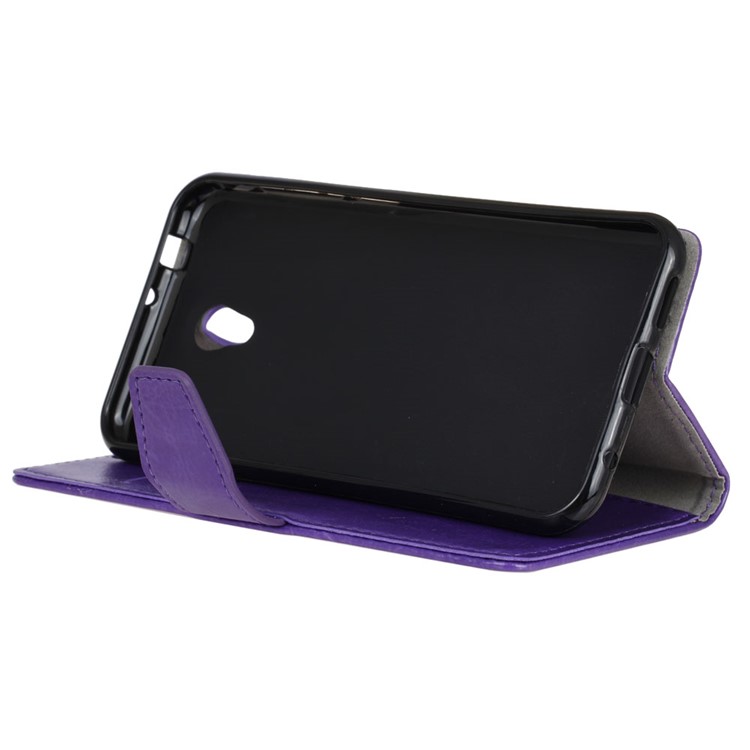 Crazy Horse Magnetic Leather Stand Cover for Alcatel U5 (4G Version) - Purple-6