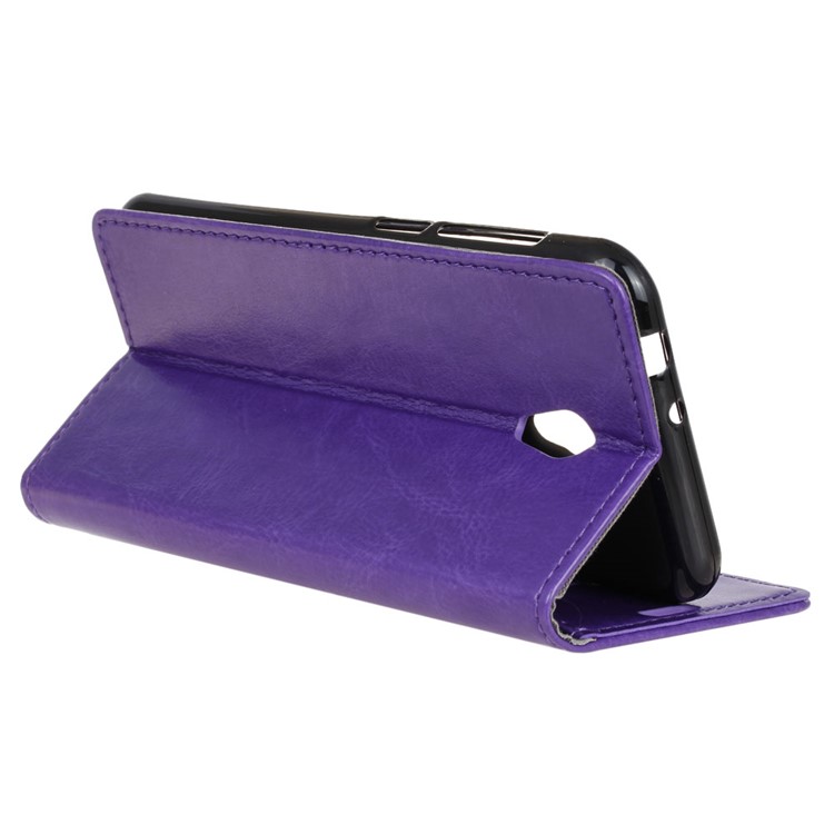 Crazy Horse Magnetic Leather Stand Cover for Alcatel U5 (4G Version) - Purple-7