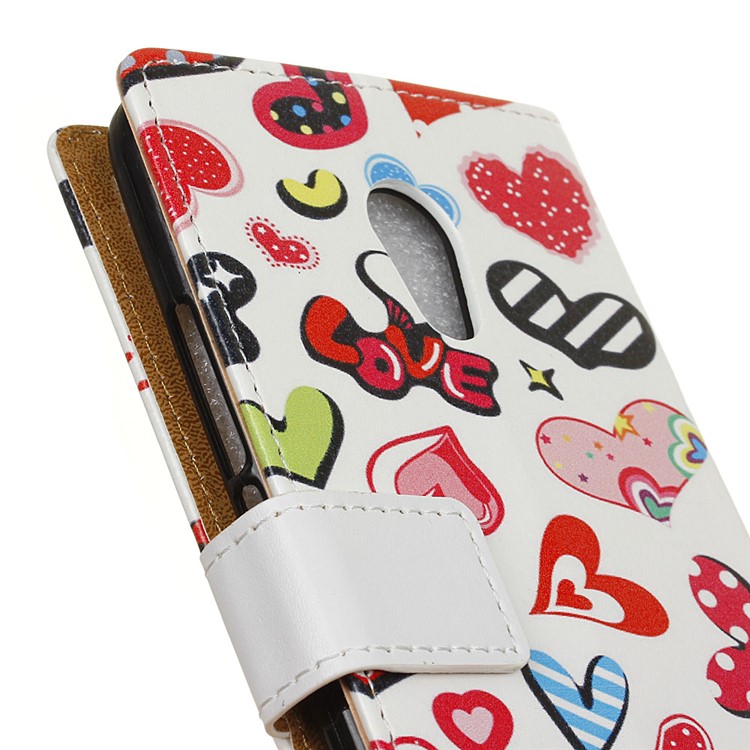 Pattern Printing Wallet Leather Phone Casing for Alcatel U5 (4G Version) - Lovely Hearts-3