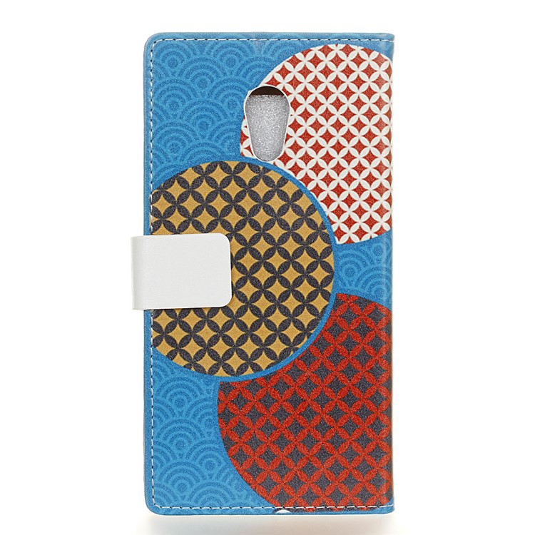 For Alcatel U5 Pattern Printing Wallet Leather Phone Shell with Stand - Circles Seamless Pattern-2