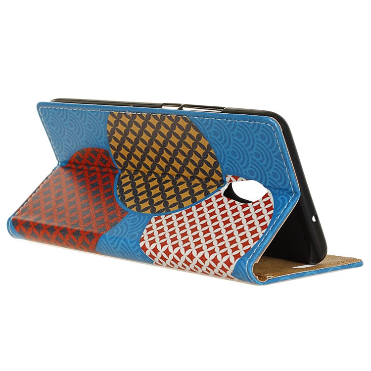 For Alcatel U5 Pattern Printing Wallet Leather Phone Shell with Stand - Circles Seamless Pattern-4