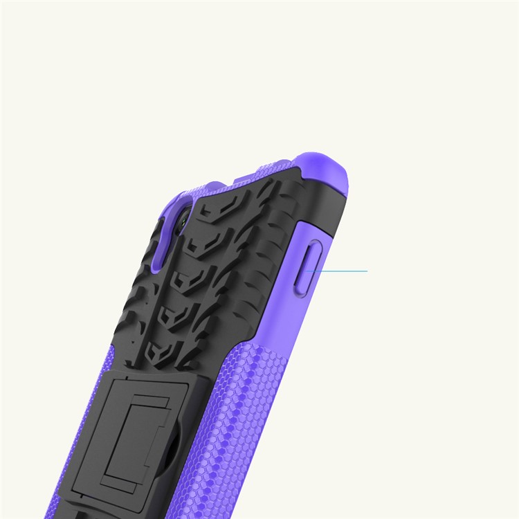 Tyre Pattern Kickstand PC + TPU 2-in-1 Hybrid Shell for Alcatel OneTouch Idol 4 - Purple-4
