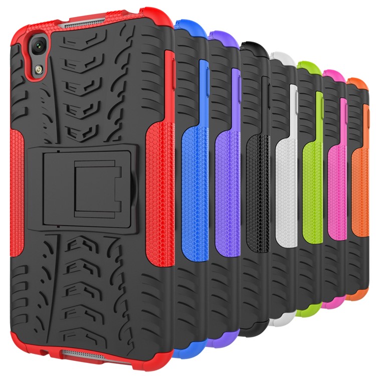 Tyre Pattern Kickstand PC + TPU 2-in-1 Hybrid Shell for Alcatel OneTouch Idol 4 - Purple-5
