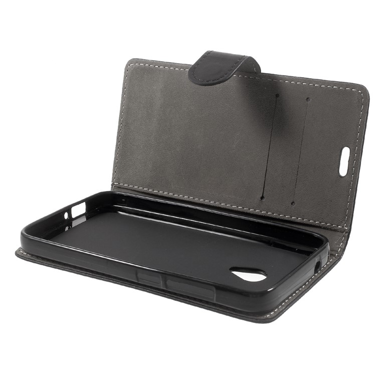 PU Leather Wallet Cell Phone Case for Alcatel U5 (4G Version) - Black-9