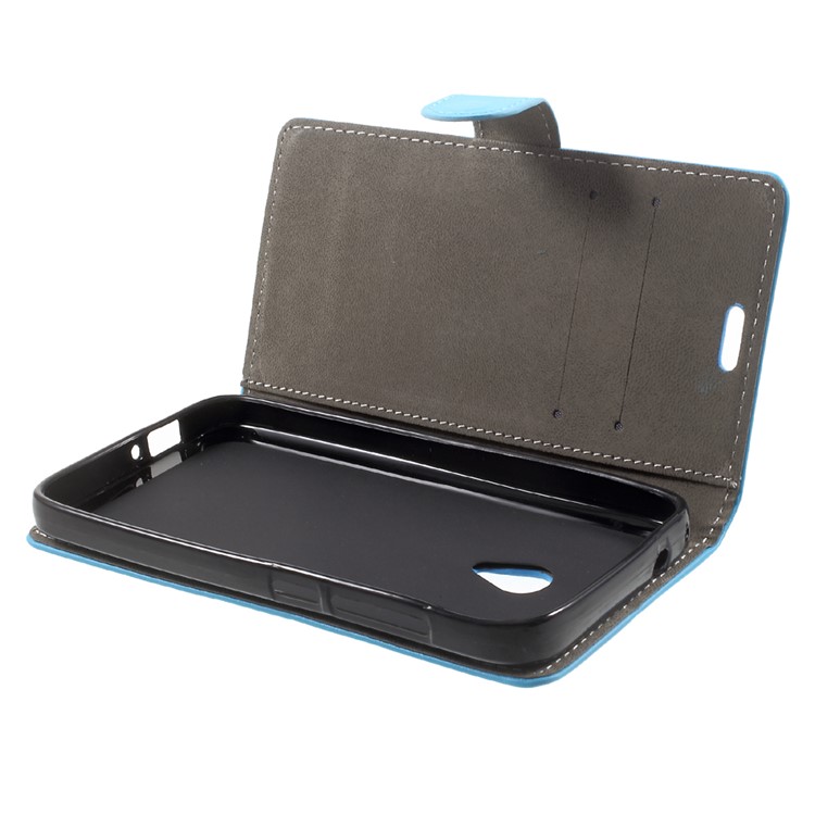 PU Leather Wallet Phone Accessory Case for Alcatel U5 (4G Version) - Blue-5