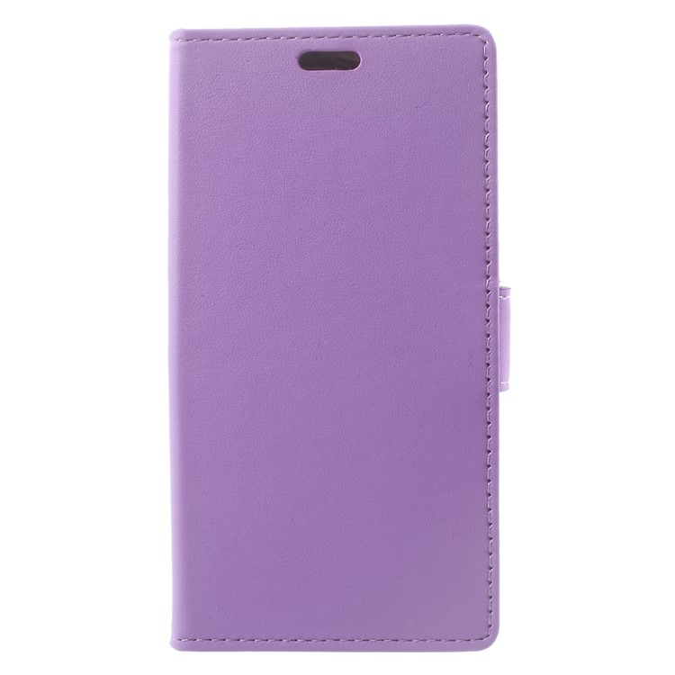 Folio Leather Wallet Cell Phone Casing for Alcatel U5 (4G Version) - Purple-1