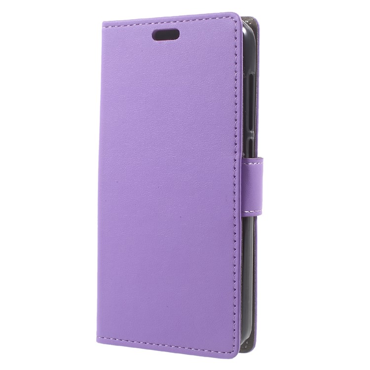 Folio Leather Wallet Cell Phone Casing for Alcatel U5 (4G Version) - Purple-2