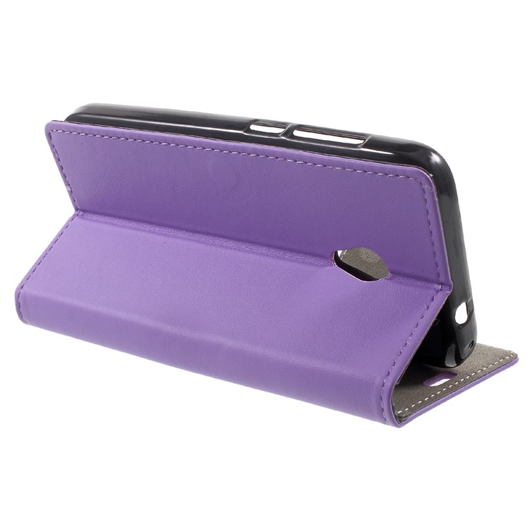 Folio Leather Wallet Cell Phone Casing for Alcatel U5 (4G Version) - Purple-4