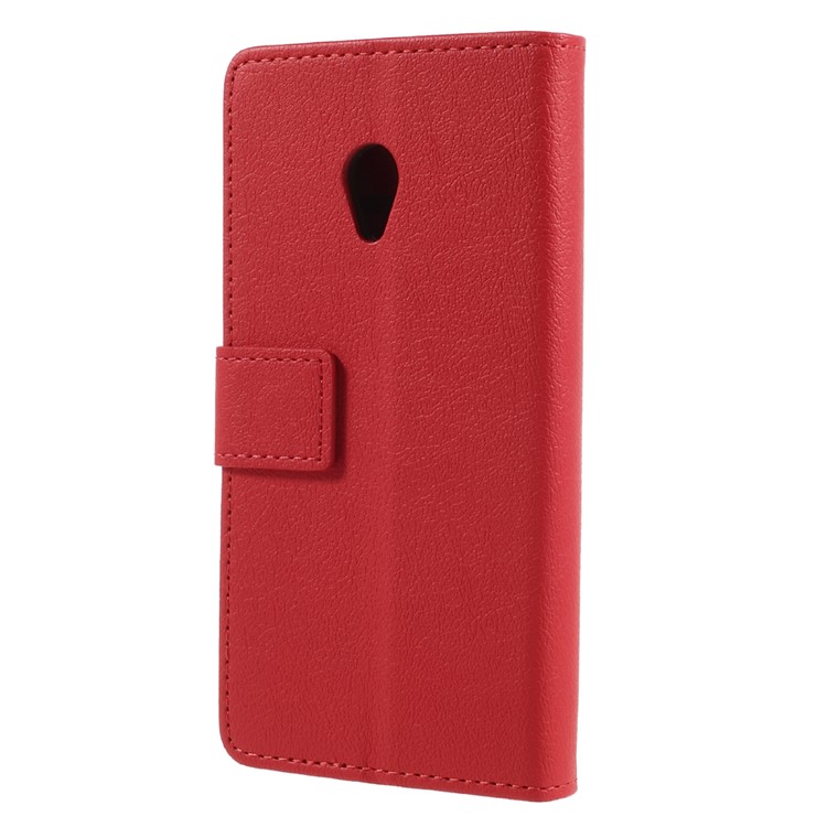 Magnetic Leather Stand Cover for Alcatel U5 (4G Version) - Red-2