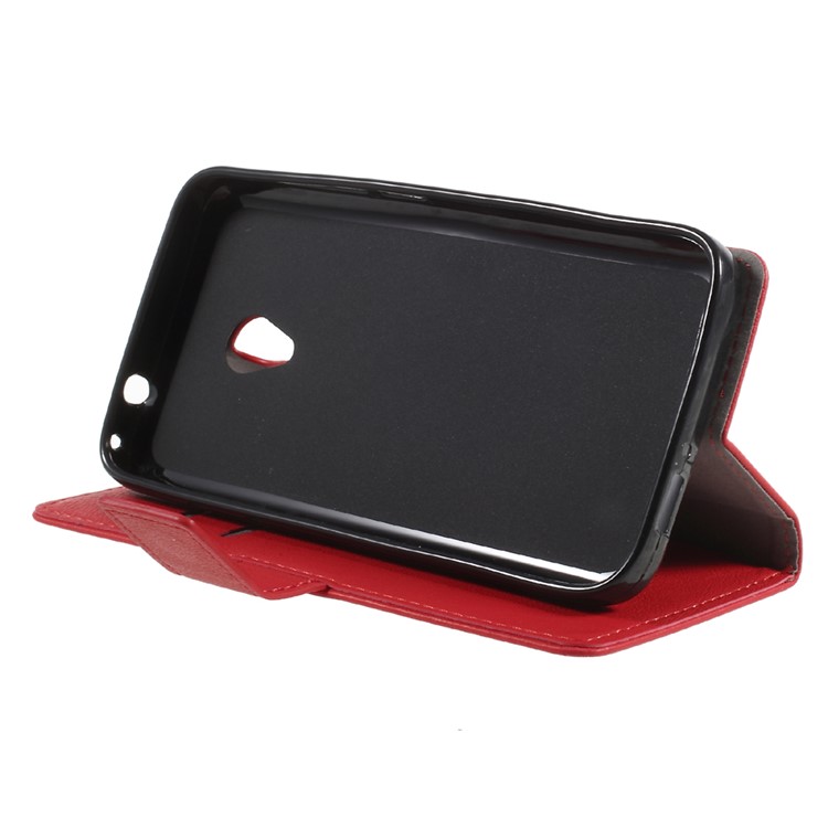 Magnetic Leather Stand Cover for Alcatel U5 (4G Version) - Red-3