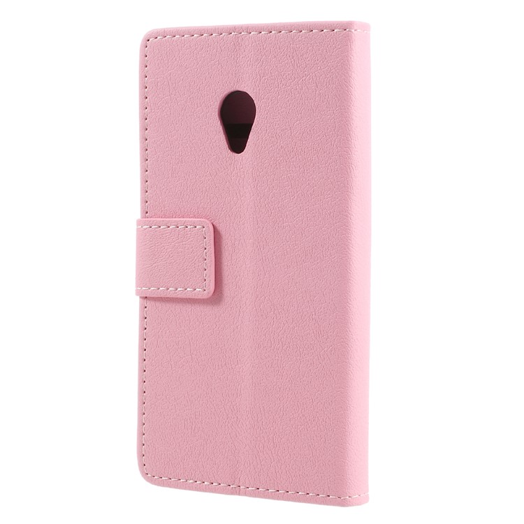 Wallet Leather Mobile Phone Case for Alcatel U5 (4G Version) - Pink-2