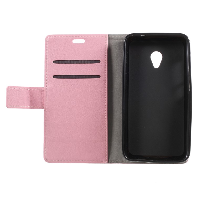 Wallet Leather Mobile Phone Case for Alcatel U5 (4G Version) - Pink-5