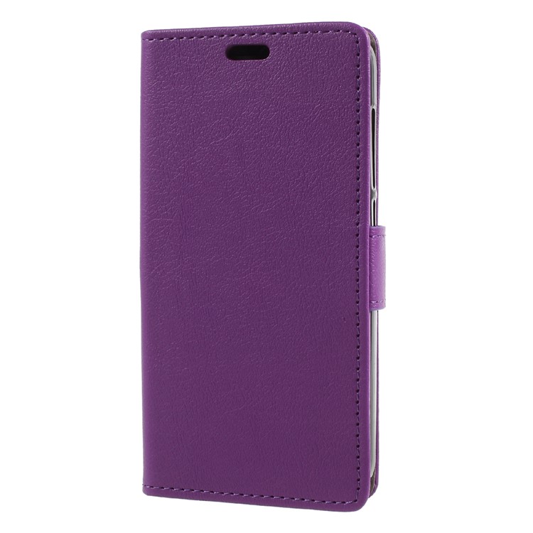 Magnetic Leather Stand Case for Alcatel U5 (4G Version) - Purple-1