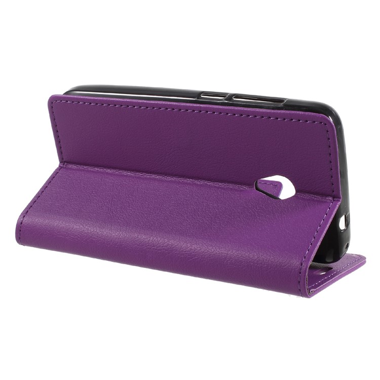 Magnetic Leather Stand Case for Alcatel U5 (4G Version) - Purple-4