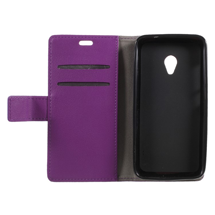 Magnetic Leather Stand Case for Alcatel U5 (4G Version) - Purple-5