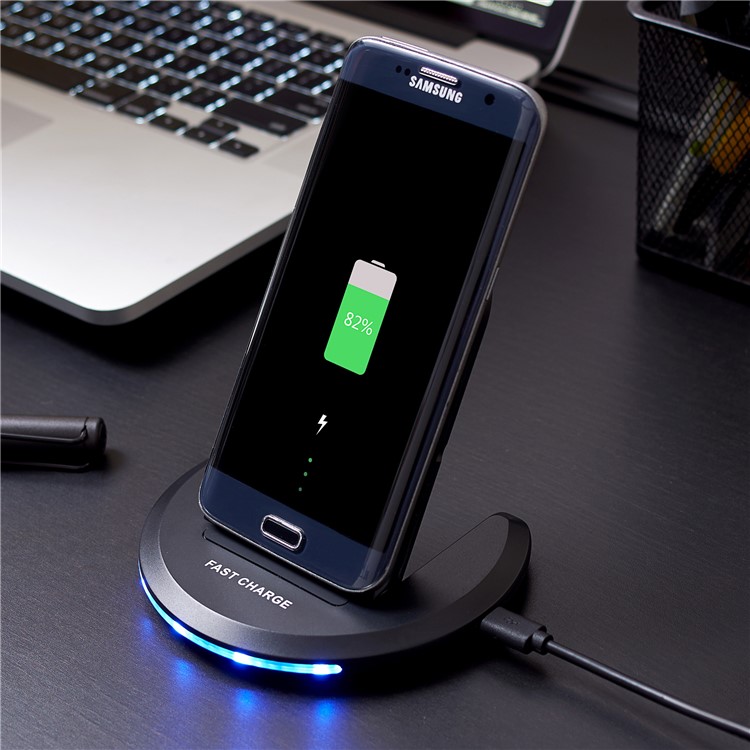U8 QI Standard Wireless Charger for Samsung Galaxy S8/S6 Plus - Black-2
