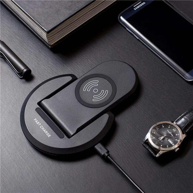 U8 QI Standard Wireless Charger for Samsung Galaxy S8/S6 Plus - Black-3