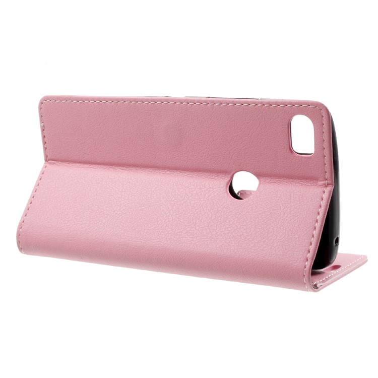 Flip Stand Wallet PU Leather Case Accessory for Alcatel Idol 5 - Pink-4