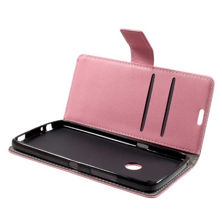 Flip Stand Wallet PU Leather Case Accessory for Alcatel Idol 5 - Pink-5