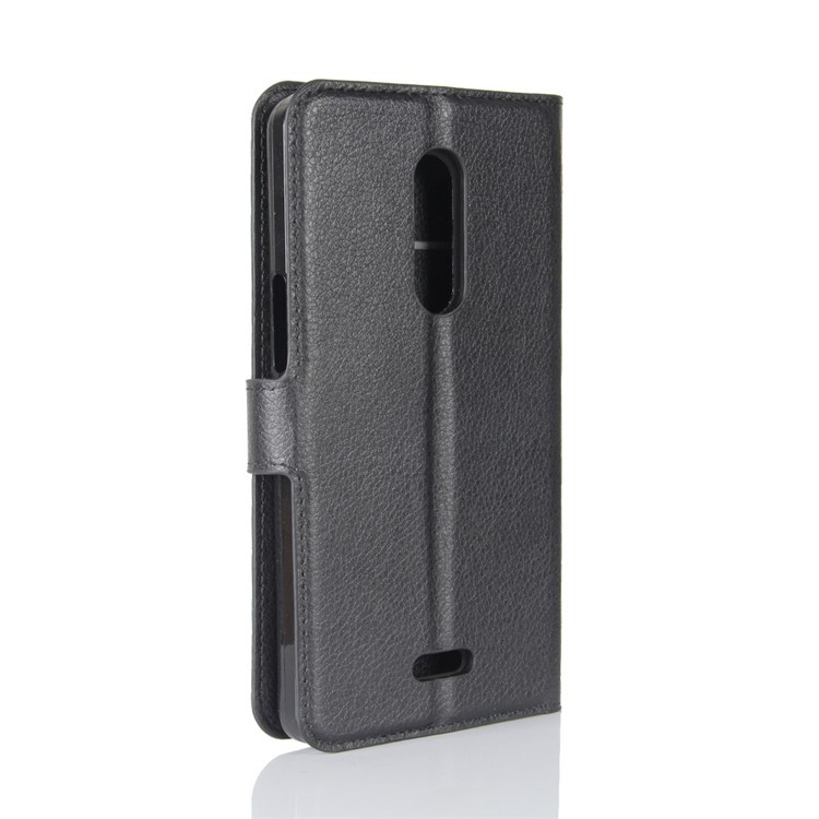 Lychee Skin Wallet Leather Stand Case for Alcatel A3 XL - Black-6
