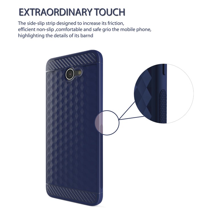 IVSO 3D Design Carbon Fiber Silicone Phone Casing for Alcatel A30 - Blue-2