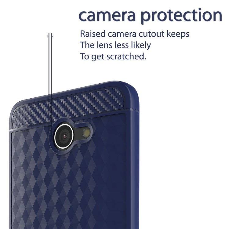 IVSO 3D Design Carbon Fiber Silicone Phone Casing for Alcatel A30 - Blue-3