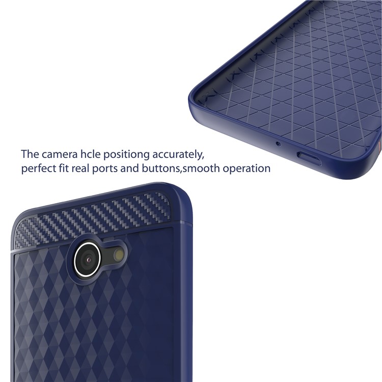 IVSO 3D Design Carbon Fiber Silicone Phone Casing for Alcatel A30 - Blue-4