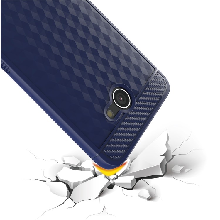 IVSO 3D Design Carbon Fiber Silicone Phone Casing for Alcatel A30 - Blue-7
