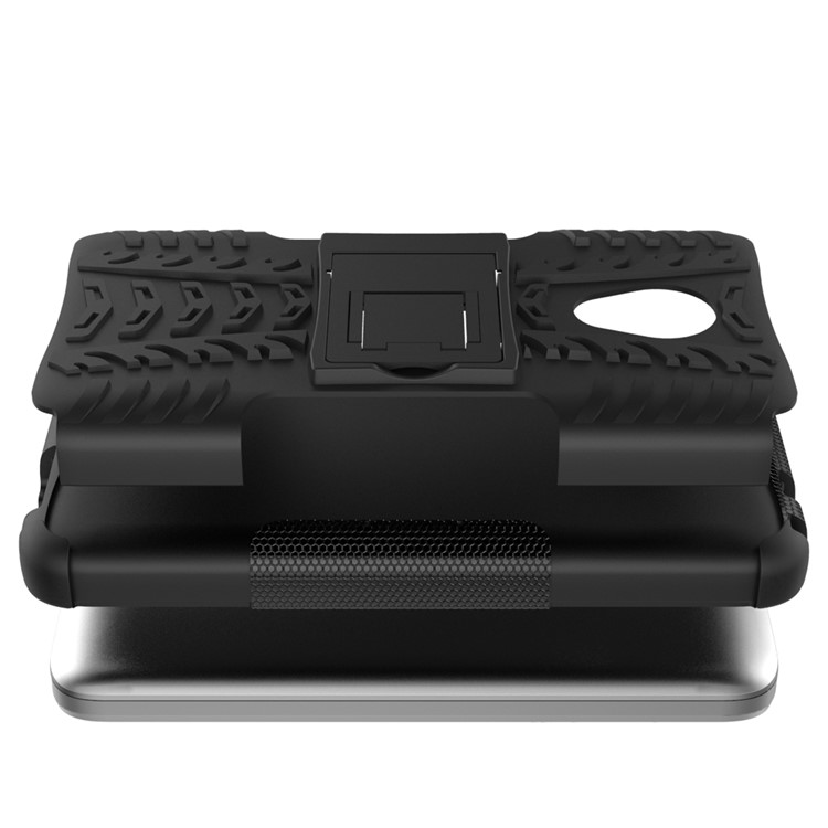 For Alcatel U5 (4G Version) 2-in-1 Tyre Pattern Kickstand PC + TPU Hybrid Phone Case - Black-9
